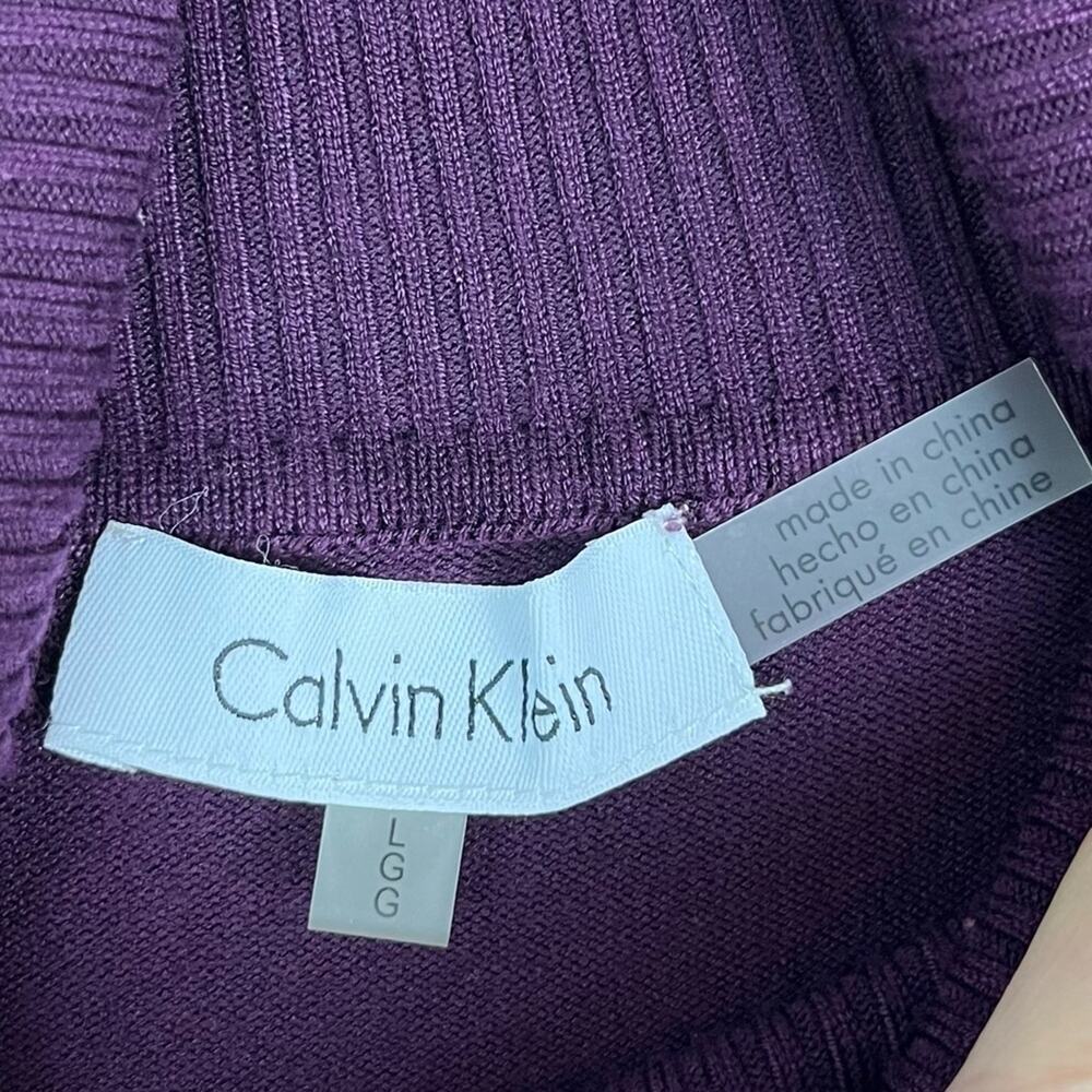 Calvin Klein Sweater Turtleneck Long Sleeve Pullover Medium Purple - Picture 6 of 6